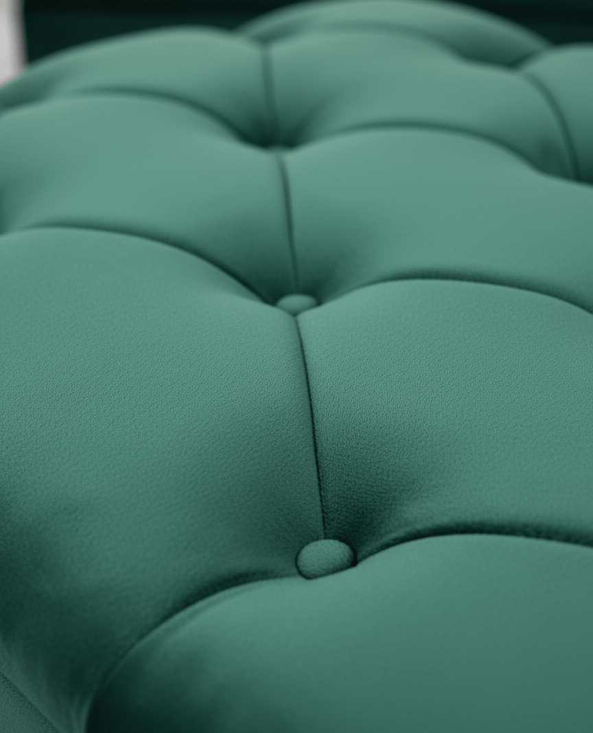 Square Green Chesterfield Square Ottoman Storage | Green Velvet Ottoman Foot Stool UK - ISTOOLS