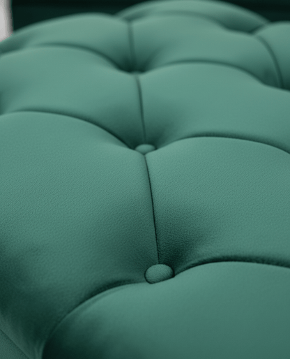 Square Green Chesterfield Square Ottoman Storage | Green Velvet Ottoman Foot Stool UK - ISTOOLS