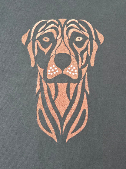 Square Labrador premium embroidered black velvet soft luxurious storage coffee table - ISTOOLS