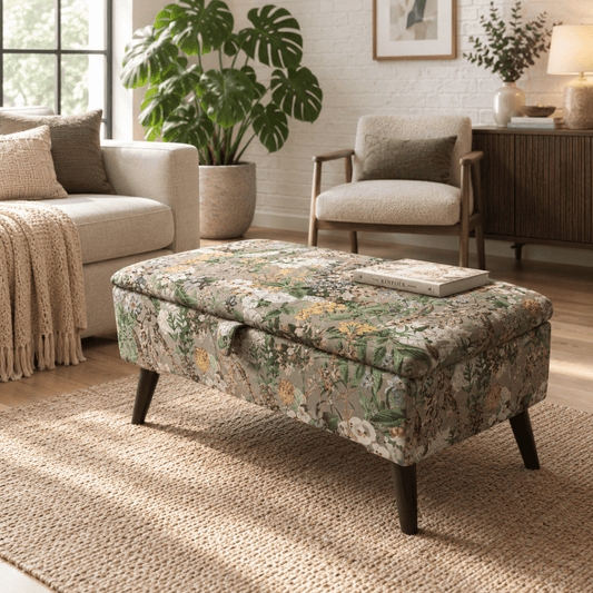 Statement Designer Storage Bench – UK Handmade Abstract Art Seating & Blanket Box - ISTOOLS