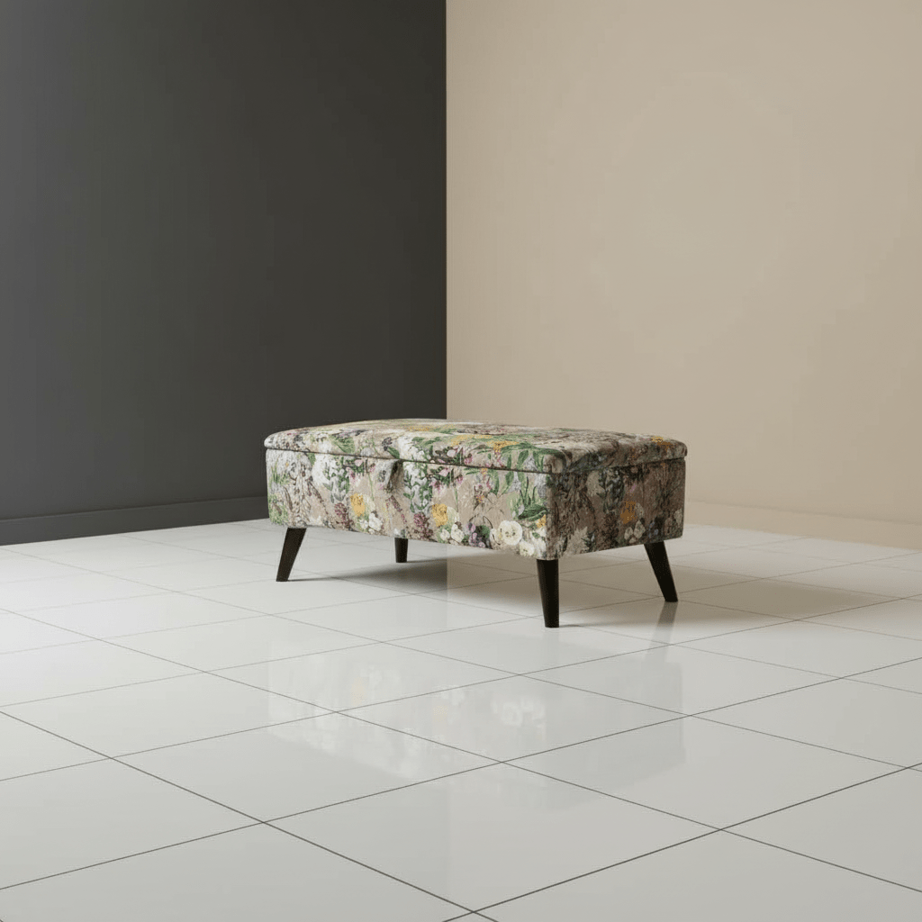 Statement Designer Storage Bench – UK Handmade Abstract Art Seating & Blanket Box - ISTOOLS