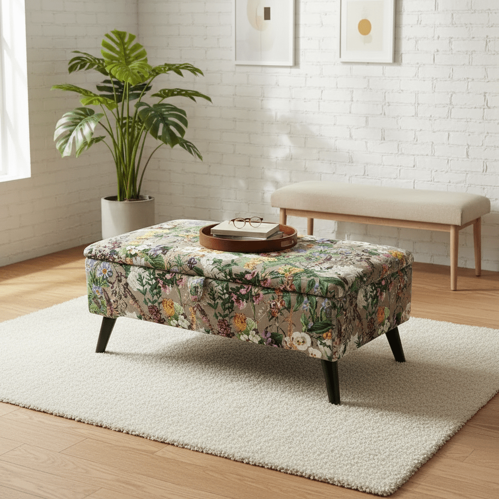 Statement Designer Storage Bench – UK Handmade Abstract Art Seating & Blanket Box - ISTOOLS