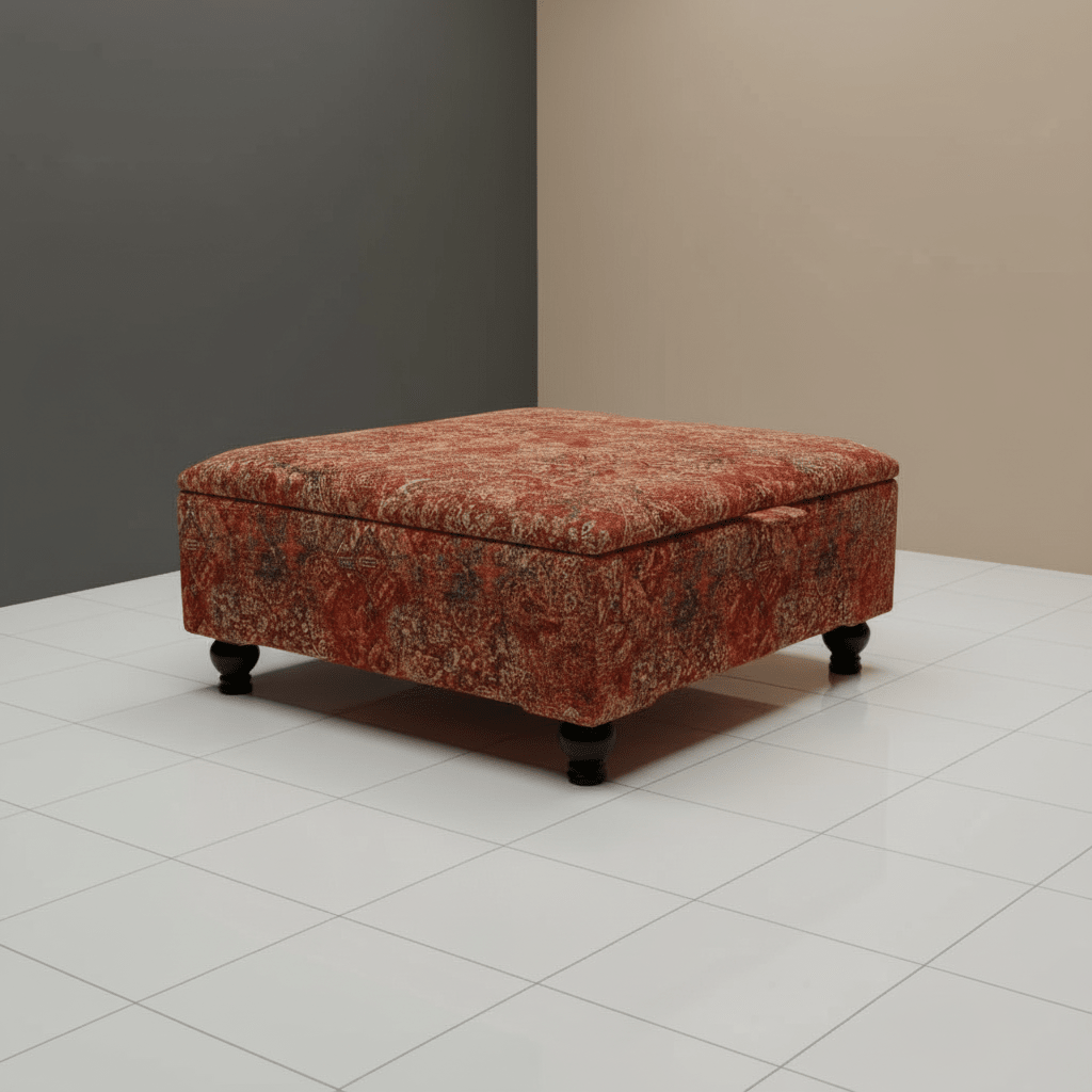 Statement Living Room Pouffe Upholstered Coffee Table with Storage | istools UK - ISTOOLS