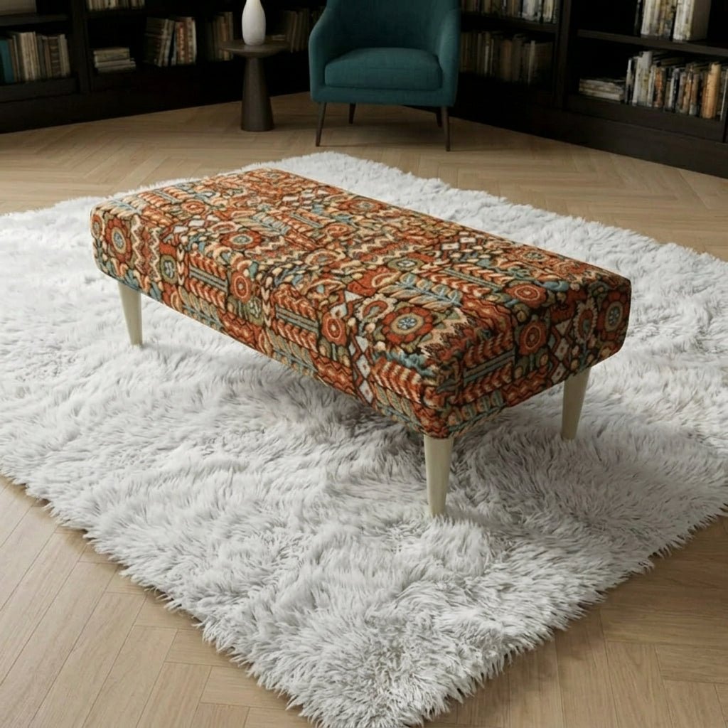 Statement Window Seat Bench – High-Density Foam, Designer Pattern, UK Handcrafted - ISTOOLS