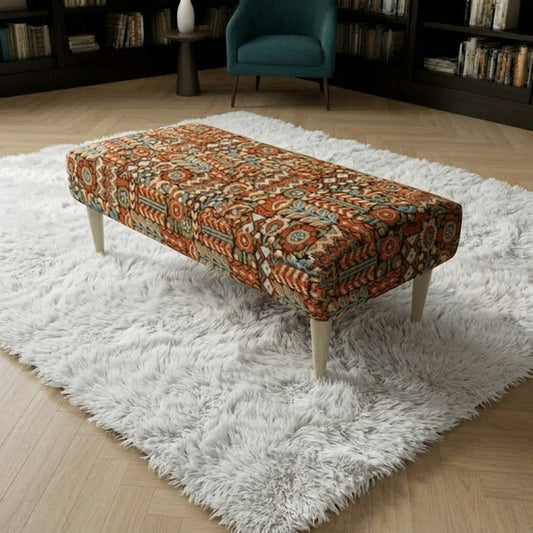 Statement Window Seat Bench – High-Density Foam, Designer Pattern, UK Handcrafted - ISTOOLS
