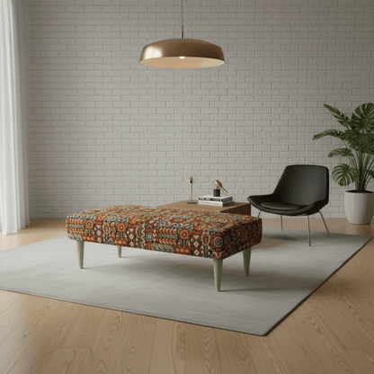 Statement Window Seat Bench – High - Density Foam, Designer Pattern, UK Handcrafted - ISTOOLS