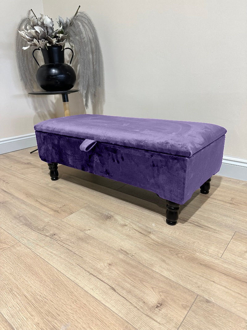 Storage Ottoman Coffee Table Bench UK – Velvet Upholstered Hidden Storage & Extra Seating - ISTOOLS