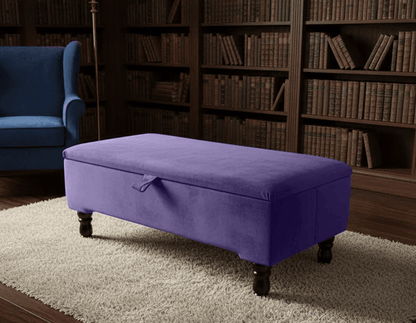 Storage Ottoman Coffee Table Bench UK – Velvet Upholstered Hidden Storage & Extra Seating - ISTOOLS