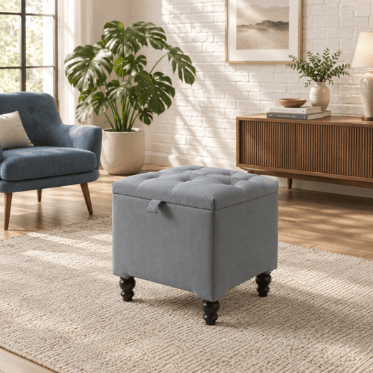 Storage Ottoman Coffee Table Bench with Hidden Storage – Velvet Multi-Functional Seating - ISTOOLS
