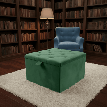 Storage Ottoman Coffee Table – Velvet Bench with Hidden Storage UK - ISTOOLS