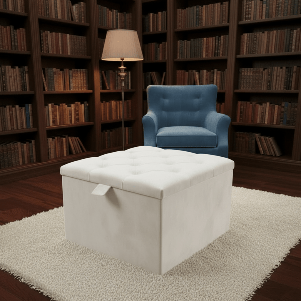 Storage Ottoman Coffee Table – Velvet Bench with Hidden Storage UK - ISTOOLS