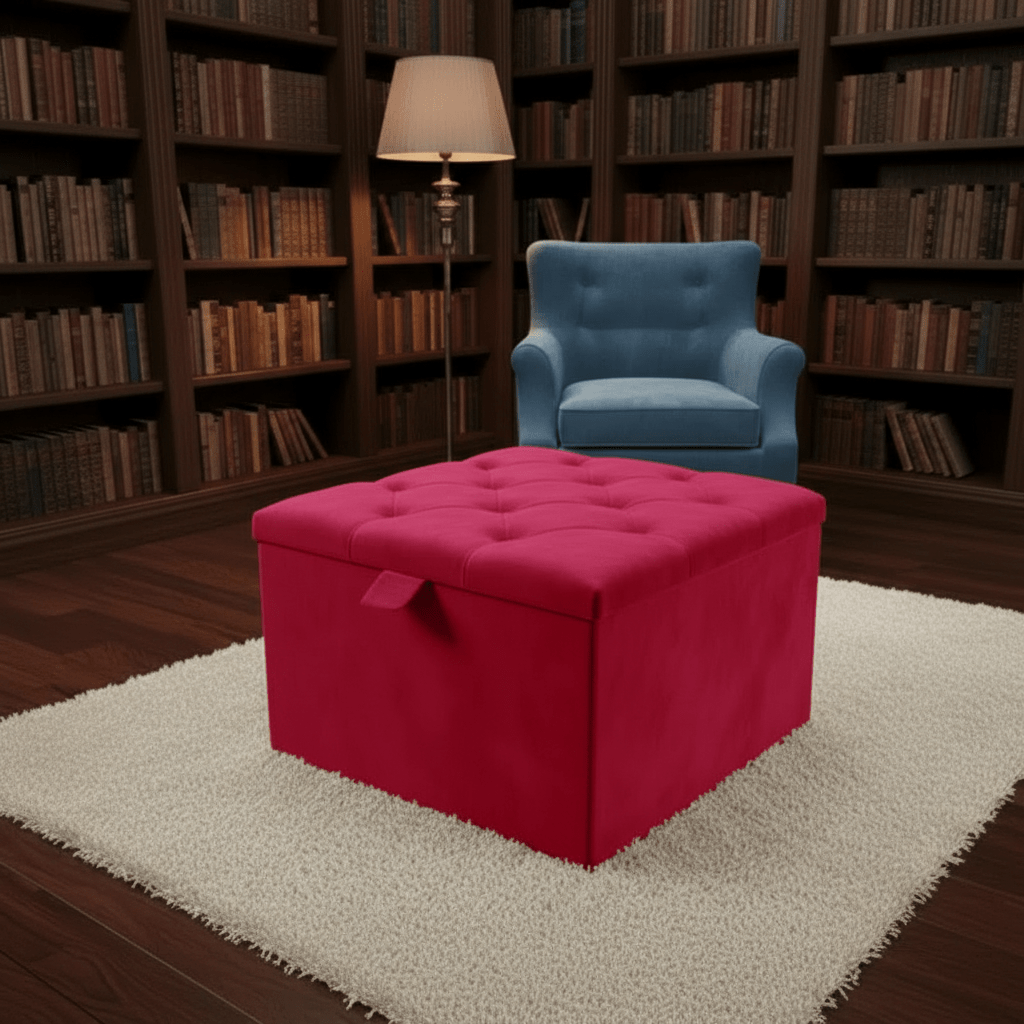 Storage Ottoman Coffee Table – Velvet Bench with Hidden Storage UK - ISTOOLS