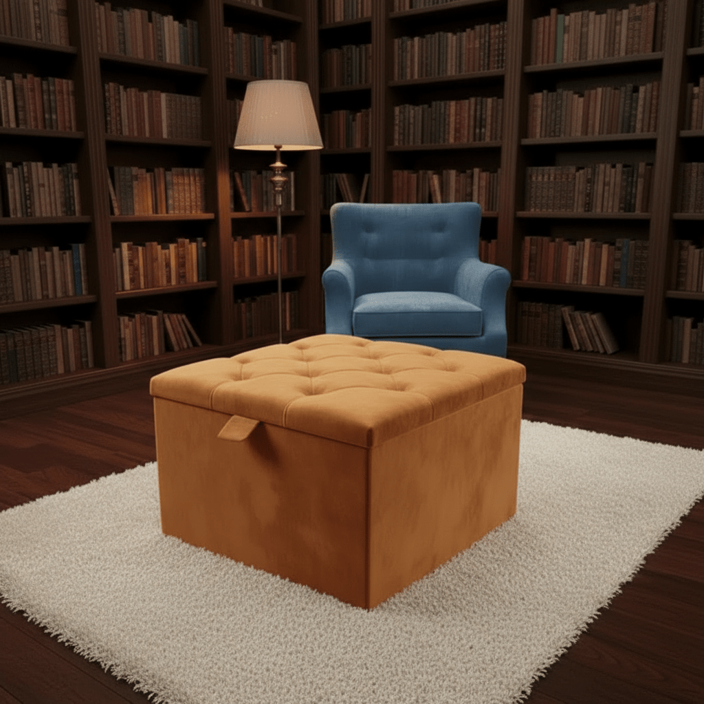 Storage Ottoman Coffee Table – Velvet Bench with Hidden Storage UK - ISTOOLS