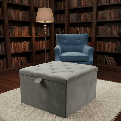 Storage Ottoman Coffee Table – Velvet Bench with Hidden Storage UK - ISTOOLS