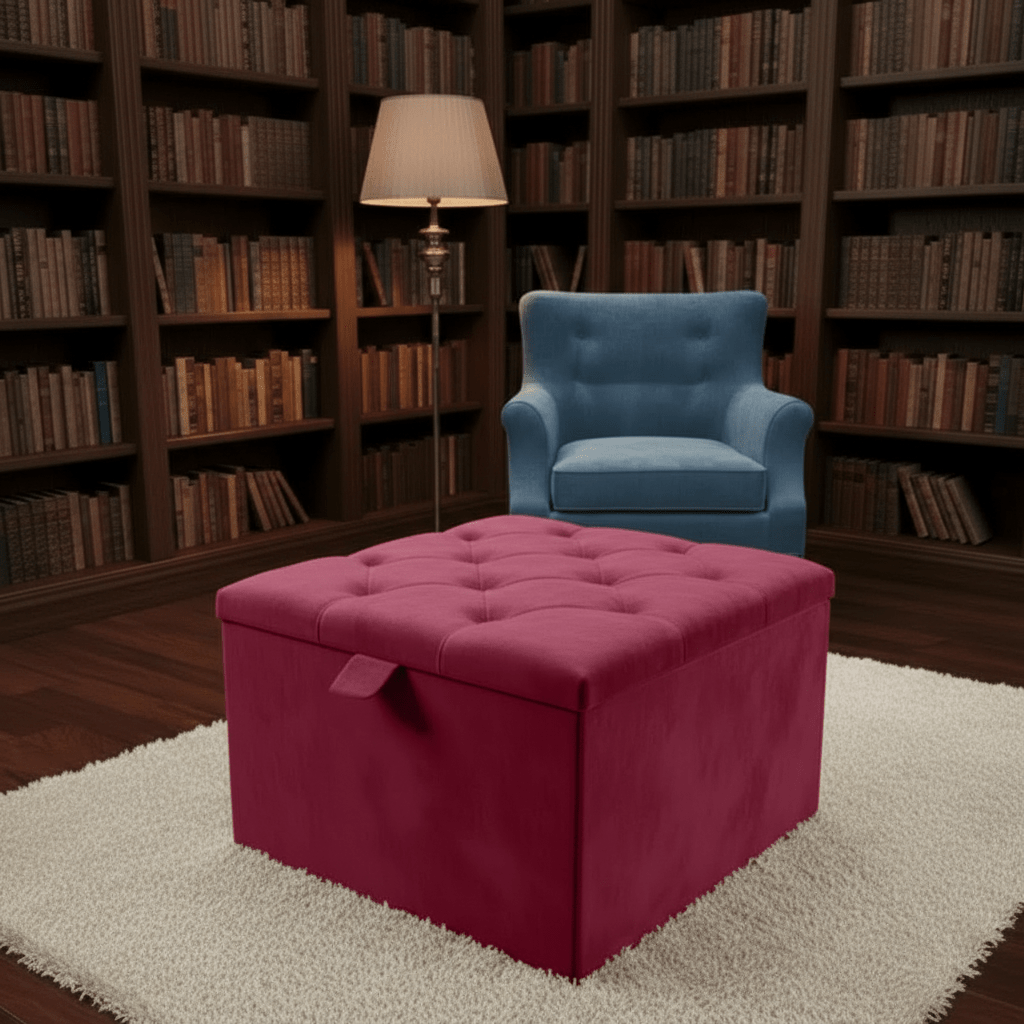 Storage Ottoman Coffee Table – Velvet Bench with Hidden Storage UK - ISTOOLS