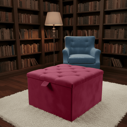 Storage Ottoman Coffee Table – Velvet Bench with Hidden Storage UK - ISTOOLS