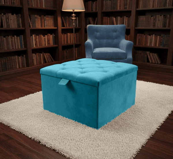 Storage Ottoman Coffee Table – Velvet Bench with Hidden Storage UK - ISTOOLS