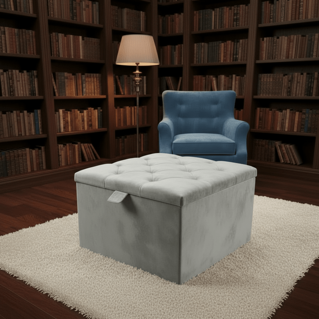 Storage Ottoman Coffee Table – Velvet Bench with Hidden Storage UK - ISTOOLS