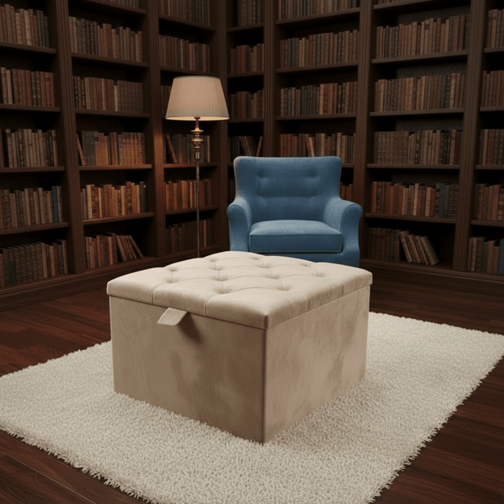 Storage Ottoman Coffee Table – Velvet Bench with Hidden Storage UK - ISTOOLS