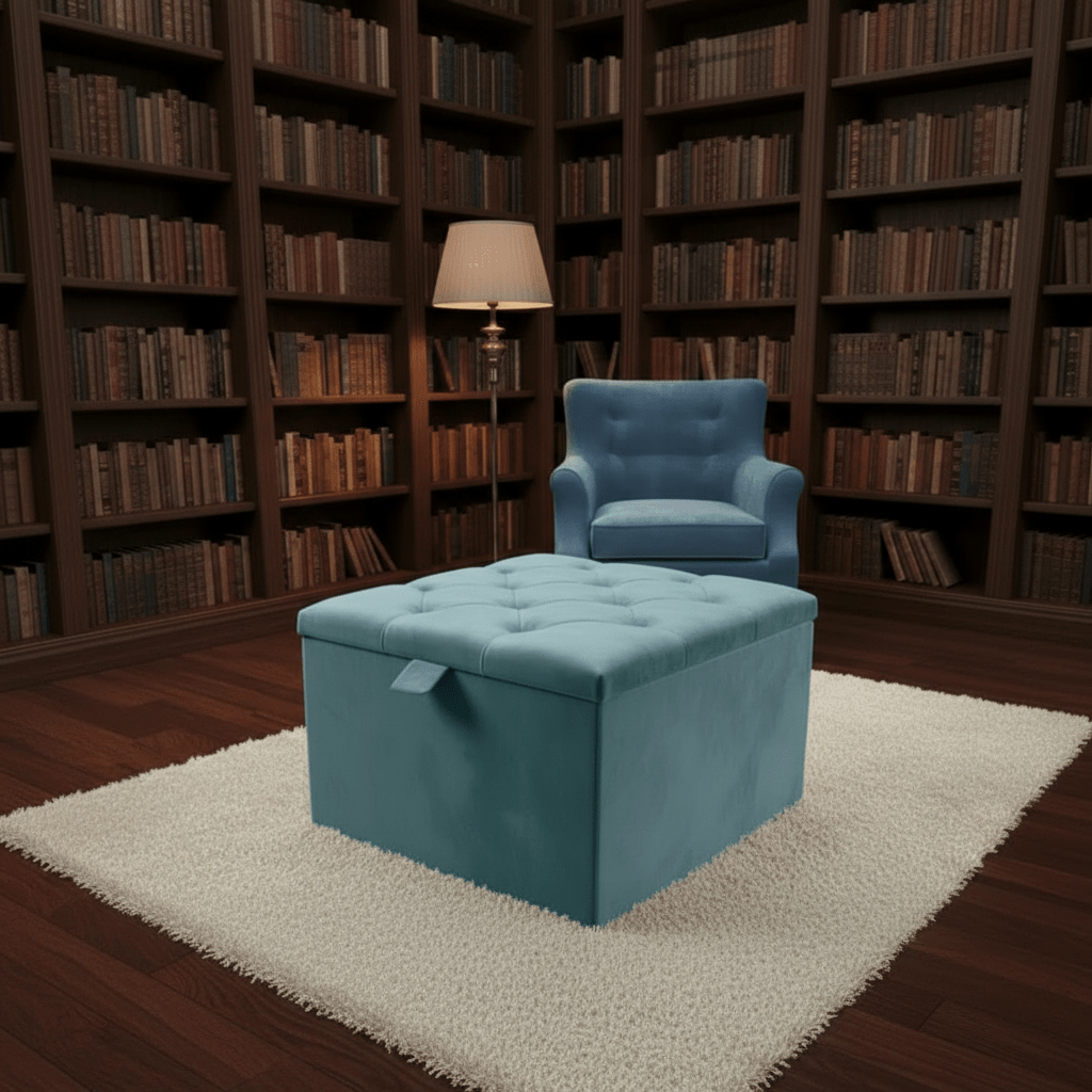 Storage Ottoman Coffee Table – Velvet Bench with Hidden Storage UK - ISTOOLS