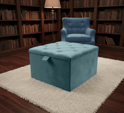 Storage Ottoman Coffee Table – Velvet Bench with Hidden Storage UK - ISTOOLS