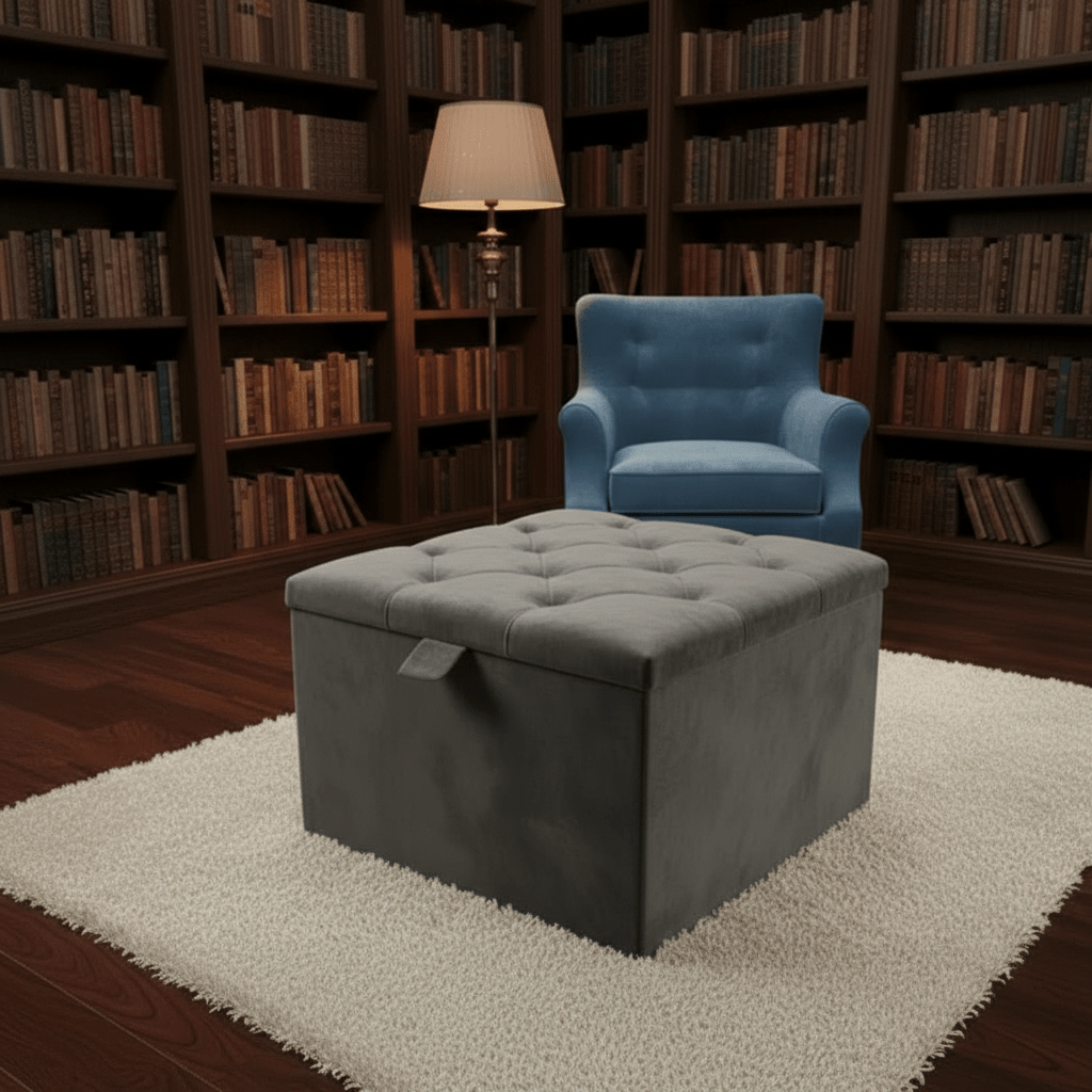 Storage Ottoman Coffee Table – Velvet Bench with Hidden Storage UK - ISTOOLS