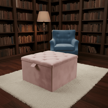 Storage Ottoman Coffee Table – Velvet Bench with Hidden Storage UK - ISTOOLS