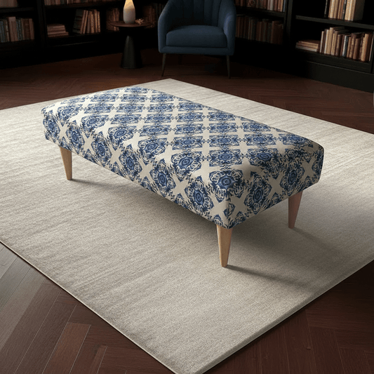 Stylish Stitched Detail Footstool Pouffe – Premium Storage Bench & Coffee Table - ISTOOLS