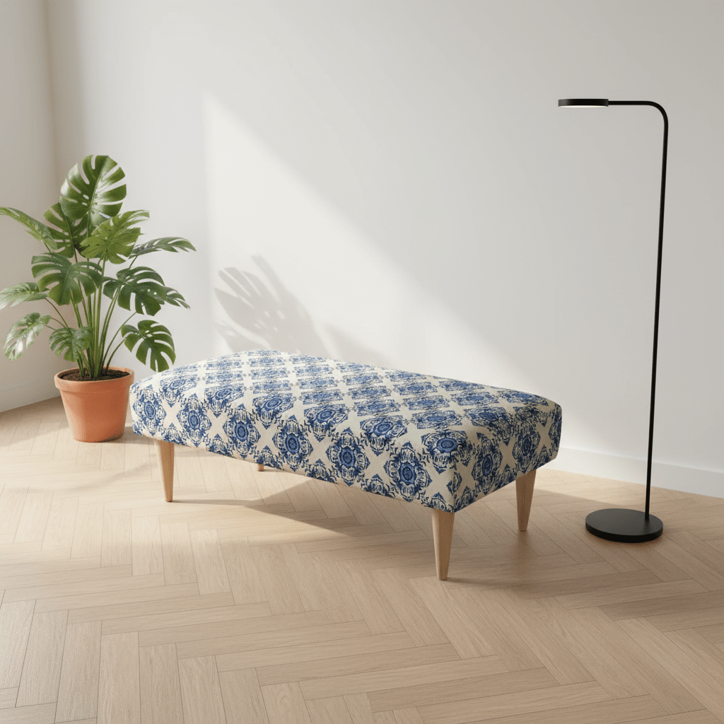 Stylish Stitched Detail Footstool Pouffe – Premium Storage Bench & Coffee Table - ISTOOLS