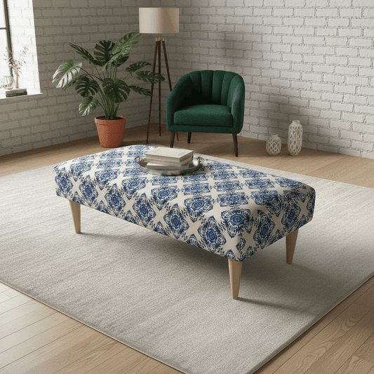 Stylish Stitched Detail Footstool Pouffe – Premium Storage Bench & Coffee Table - ISTOOLS