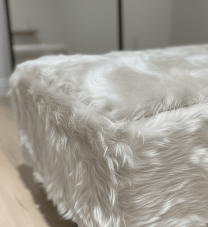 Tobi coffee table fluffy fabric footstool window bay seat - ISTOOLS