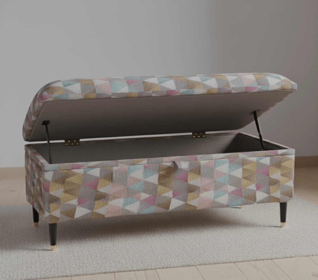 Tri Geometric pattern storage Footstool Pouffe | coffee table - ISTOOLS