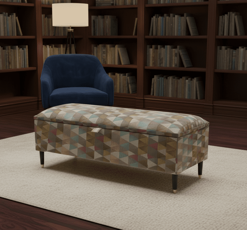 Tri Geometric Pattern Storage Ottoman Coffee Table for UK Living Rooms - ISTOOLS