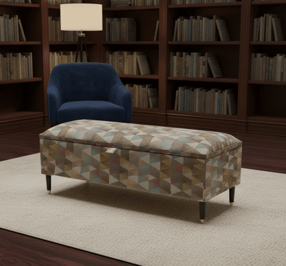 Tri Geometric Pattern Storage Ottoman Coffee Table for UK Living Rooms - ISTOOLS
