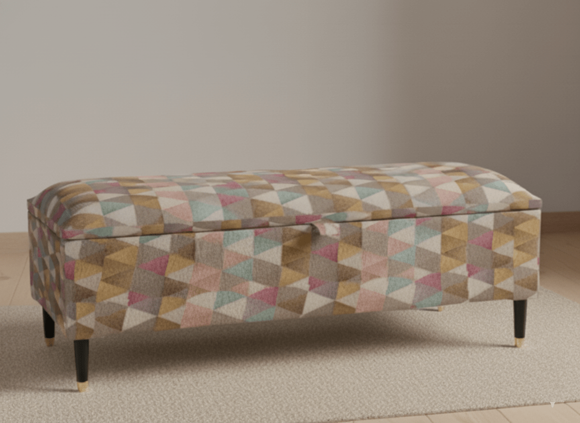 Tri Geometric pattern storage Footstool Pouffe | coffee table - ISTOOLS