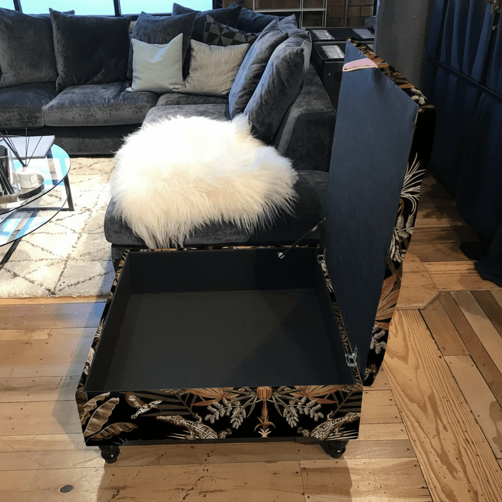 UK Made Square Footstool Tufted Storage Aesthetic bec - ISTOOLS