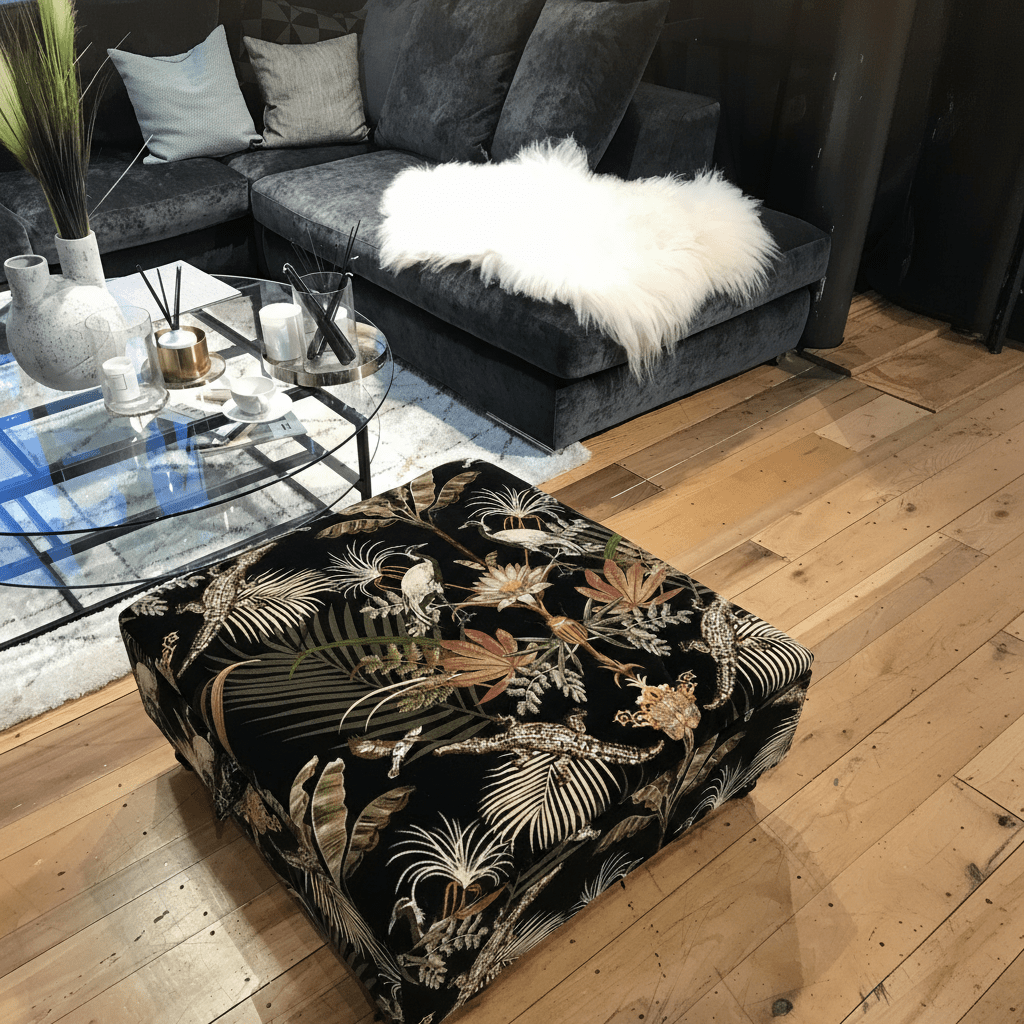 UK Made Square Footstool Tufted Storage Aesthetic bec - ISTOOLS