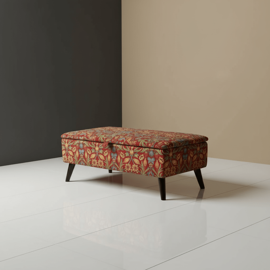 Unique Housewarming Gift Bench – Handcrafted Storage Ottoman with Custom Upholstery - ISTOOLS