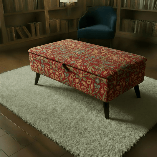 Unique Housewarming Gift Bench – Handcrafted Storage Ottoman with Custom Upholstery - ISTOOLS
