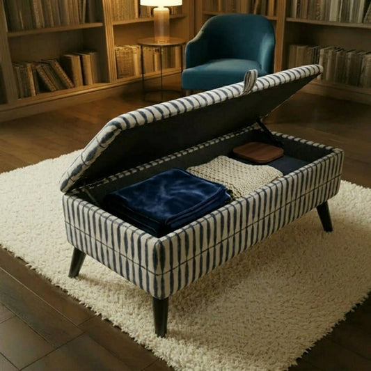 Upholstered Ottoman Storage Bench – Multi-Purpose Footstool, Seat & Coffee Table with Hidden Storage - ISTOOLS