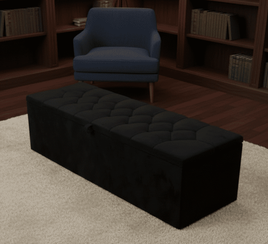 window bay seat large ottoman bench black chesterfield upholstered - ISTOOLS