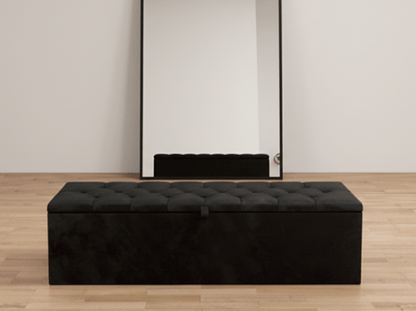 Window bay seat - Large deep storage Ottoman bench seat - chesterfield design - ISTOOLS