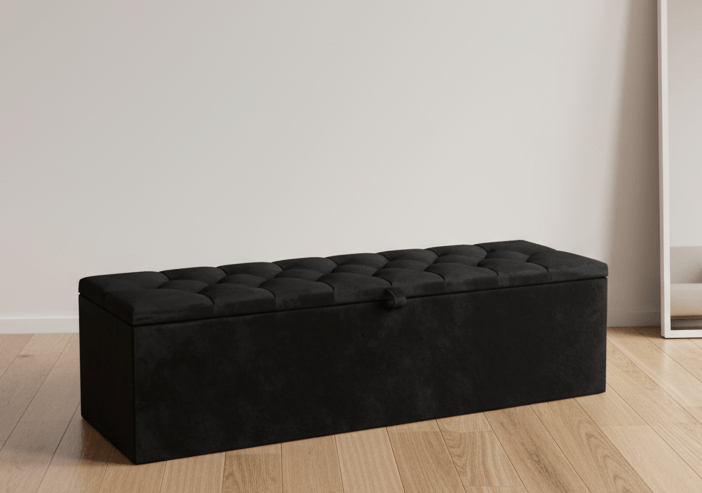 Window bay seat - Large deep storage Ottoman bench seat - chesterfield design - ISTOOLS