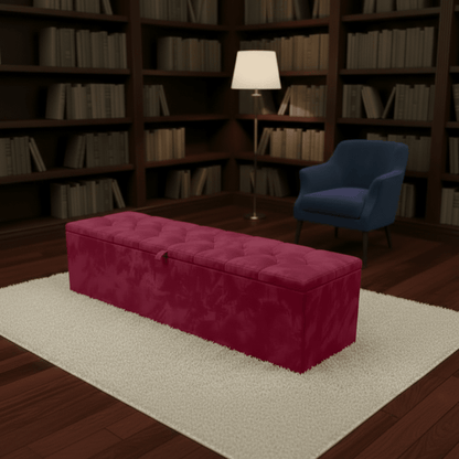 Window Bay Seat Large Ottoman Bench – Chesterfield Upholstered Window Seat (Multiple Colours Available) - ISTOOLS