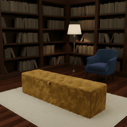 Window Bay Seat Large Ottoman Bench – Chesterfield Upholstered Window Seat (Multiple Colours Available) - ISTOOLS