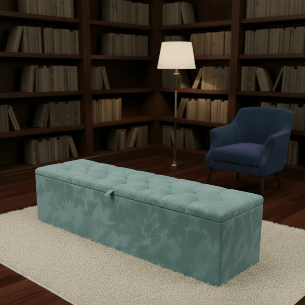 Window Bay Seat Large Ottoman Bench – Chesterfield Upholstered Window Seat (Multiple Colours Available) - ISTOOLS