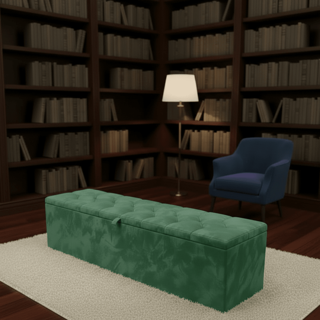 Window Bay Seat Large Ottoman Bench – Chesterfield Upholstered Window Seat (Multiple Colours Available) - ISTOOLS