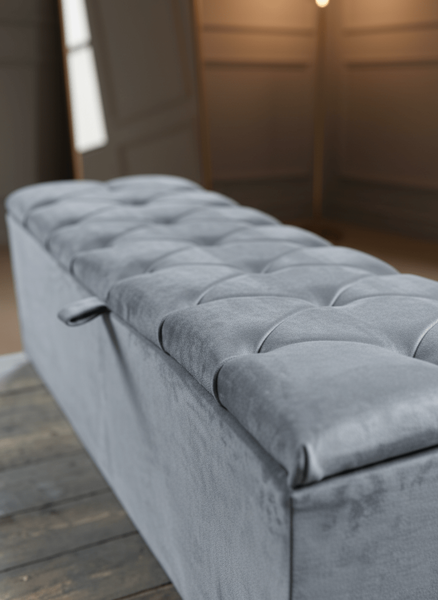 Window bay seat Large Ottoman bench seat - chesterfield design - ISTOOLS