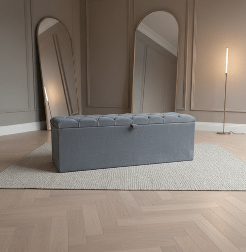 Window bay seat Large Ottoman bench seat - chesterfield design - ISTOOLS