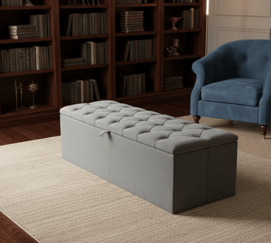 Window bay seat Large Ottoman bench seat - chesterfield design - ISTOOLS